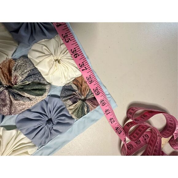 Multi-Color Mix Material Handmade Patchwork Throw Blanket - Picture 4 of 5